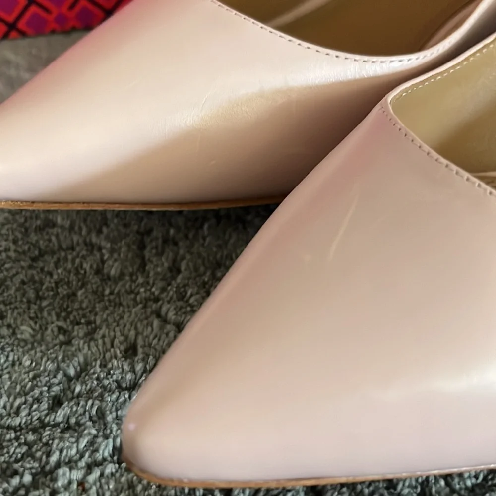TORY BURCH Sea Shell Pink Pointed-Toe Elizabeth 40mm Baby Calf Pump